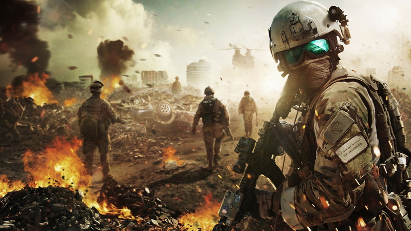 Military Aircraft, Battlefield, Machine Gun, 1080P, weapon, security, fire, military, two people, soldier, army, armed forces, people, camouflage, helmet