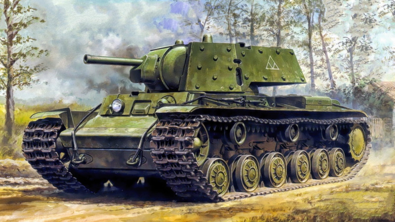 cannon, Kliment Voroshilov tank, battle, transportation, russia, gun, battlefield, plant, conflict, ww2, outdoors, painting, weapon, aggression, artillery
