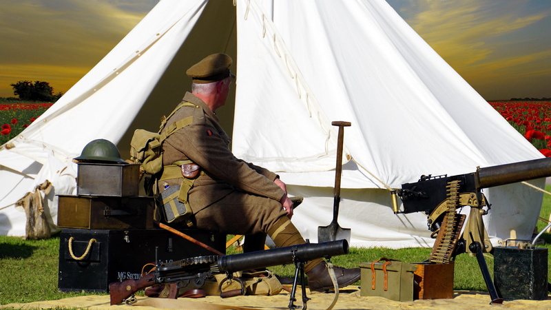 machine, ww1, war, camouflage, gun, silhouette, people, conflict, first world war, ammunition, 5K, tent, mode of transportation, uniform, standing, adult