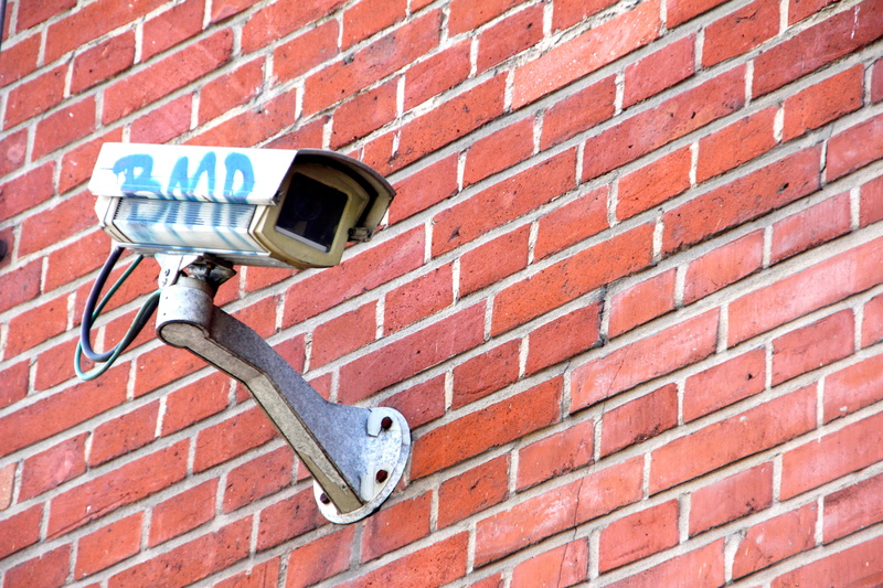security camera, brick, built structure, industry, wall - building feature, wall, surveillance, daytime, control, personal protection, day, red, state security