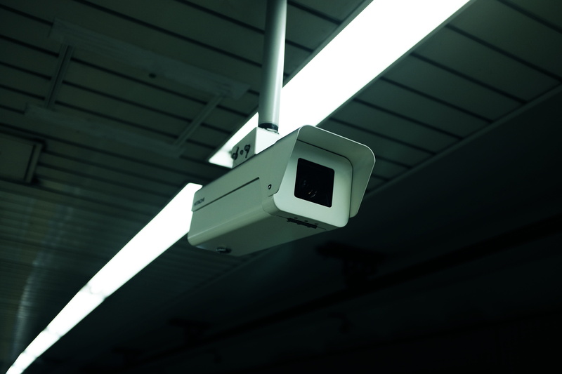 architecture, no people, illuminated, technology, security, low angle view, sunlight, white, safety, cctv, shadow, 4K, indoors, wall - building feature