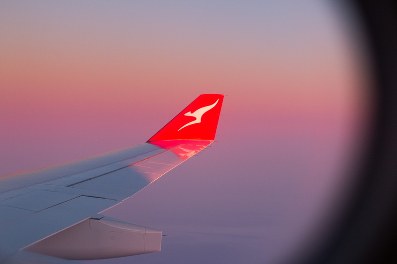 clouds, airlines, sunset, nature, qantas, no people, simplicity, aircraft, airplane, plane, shape, studio shot, red, close-up, transportation, flying, airliner