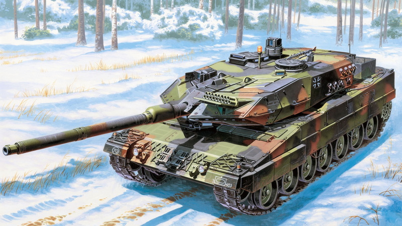 military, tank, 1080P, artwork, Leopard 2A6, winter