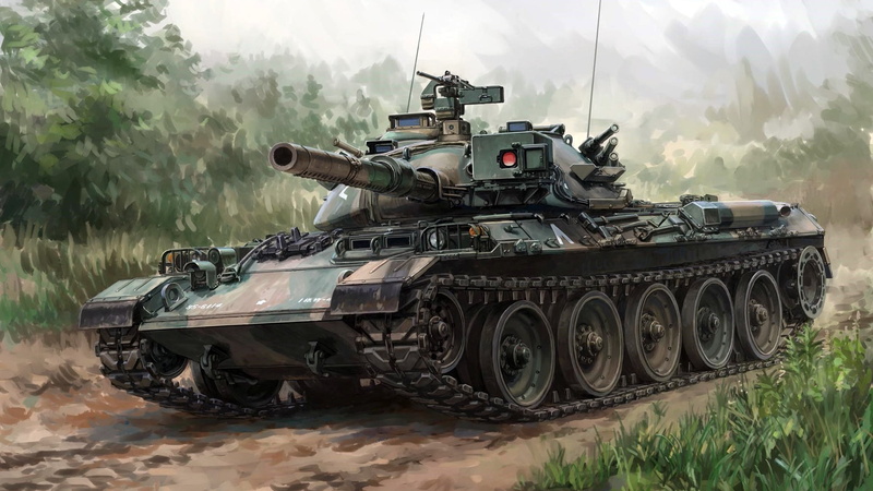 Japanese main battle tank of the 1970-ies, Mitsubishi Heavy Industries, Mitsubishi, Type 74, 1080P