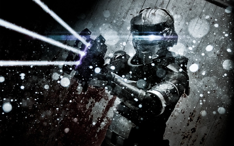night, glass, 720P, adult, enjoyment, music, one person, glass - material, waist up, robot, Dead Space 2, paint splatter, three quarter length, Dead Space