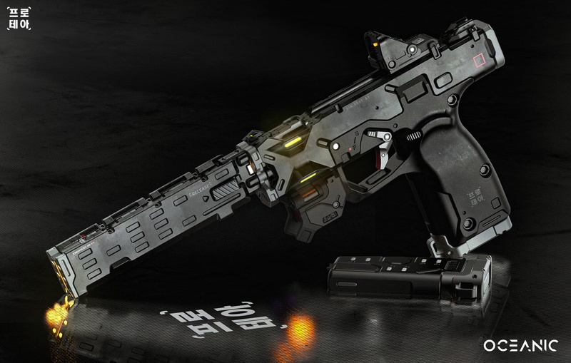 Alex Senechal, black background, gun, weapon, 1080P, pistol, futuristic, 3D