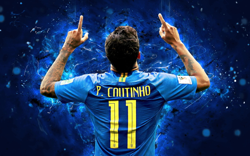 Soccer, 4K, Philippe Coutinho, Brazilian