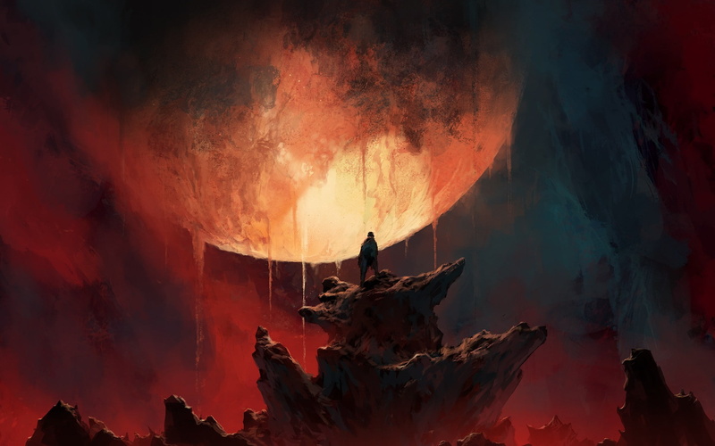 1080P, px, hell, fantasy art, digital, hd, men, colorful, x, planet, fantasy, ducati, motorcycles, sphere, art, digital art, 1920x1200 px, artwork