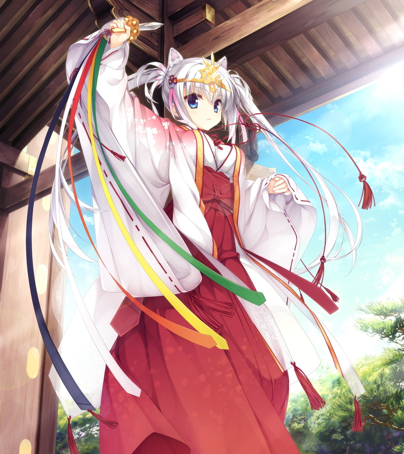 no people, outdoors, creativity, nature, costume, tomotake yoshino, low angle view, visual novel, art and craft, festival, senren banka, celebration, day