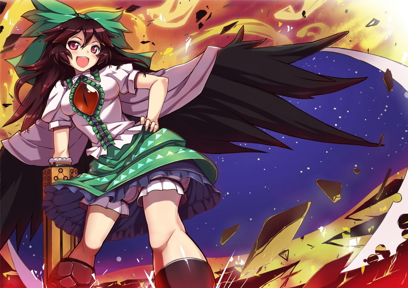 Utsuho Reiuji, Touhou, Anime, 720P