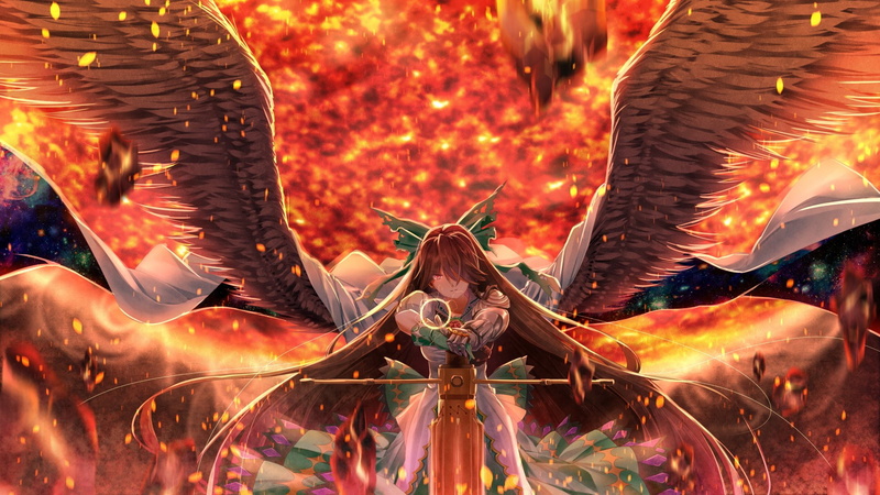 animal wildlife, animal themes, vertebrate, Touhou, animal, 1080P, nature, christmas, day, tree, celebration, Utsuho Reiuji, animal body part, animal head