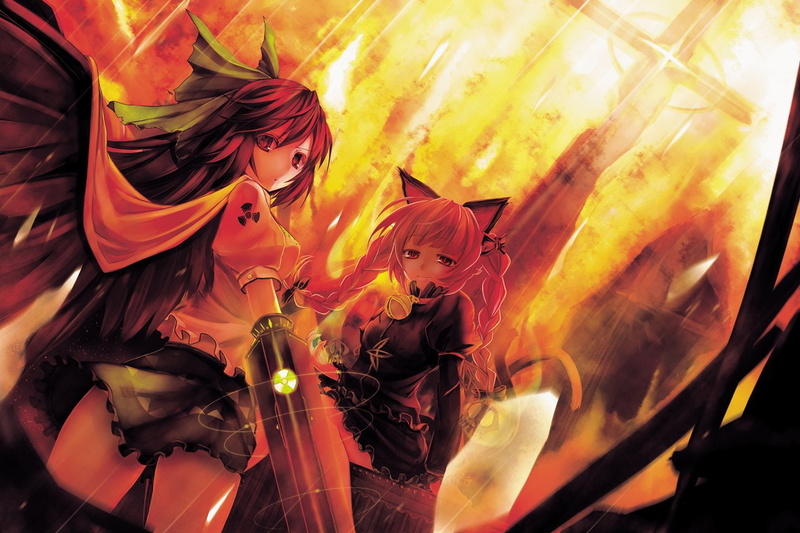 Utsuho Reiuji, Rin Kaenbyou, Anime, Touhou, 720P