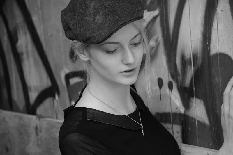 crew, clothing, black, wearing, caucasian Ethnicity, female, black And White, beauty, fashion, hair, young woman, woman, real people, young, portrait, shooting