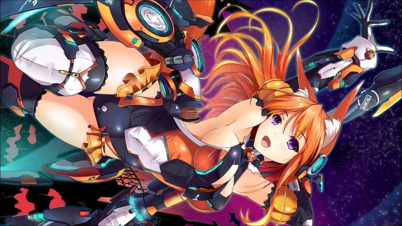 1080P, fox girl, anime girls, purple eyes, redhead, animal ears, mecha girls