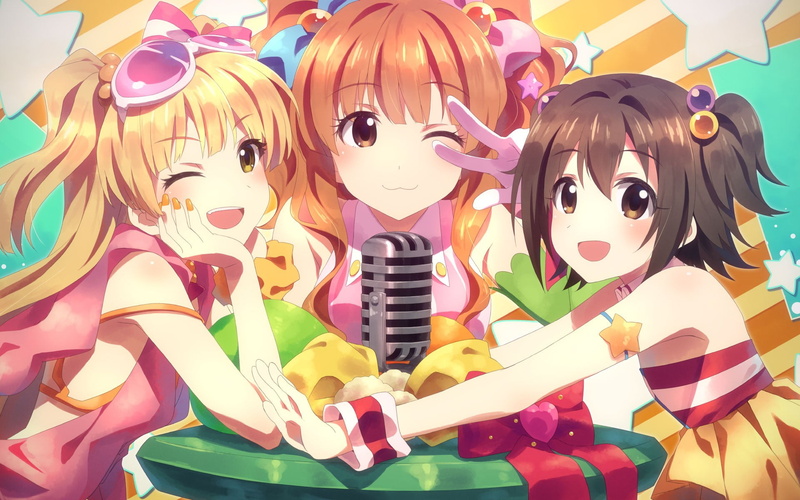 Yuuki Tatsuya, toy, festival, Akagi Miria, Jougasaki Rika, multi colored, amusement park, female likeness, close-up, plastic, still life, choice, anime girls