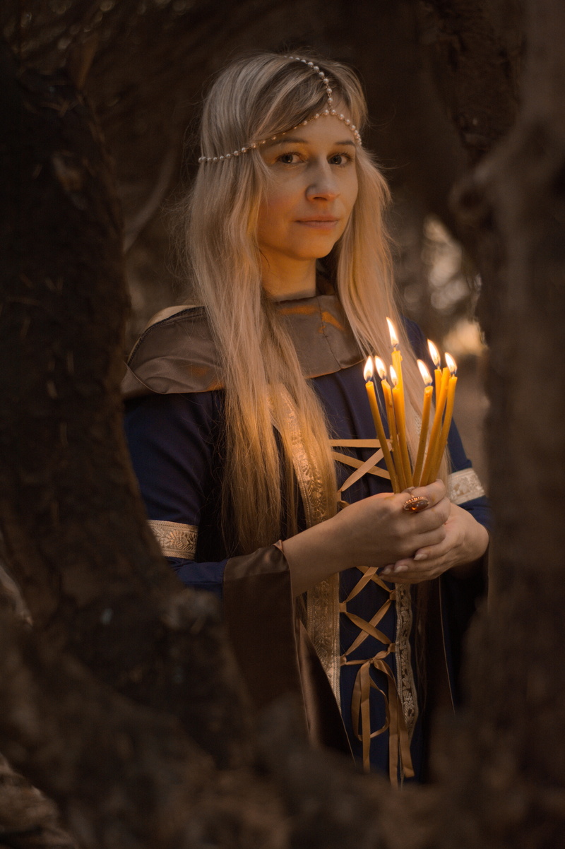 antiquity, heat - temperature, heathenism, taper, woman, burning, fairy forest, witchcraft, legend, portrait, herbalist, historical, holding, fabulously