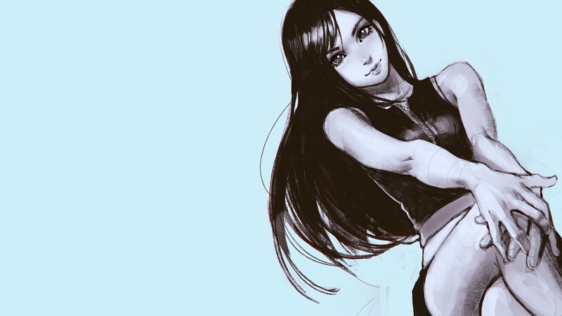 1080P, Ilya Kuvshinov, Tifa Lockhart, drawing, gray