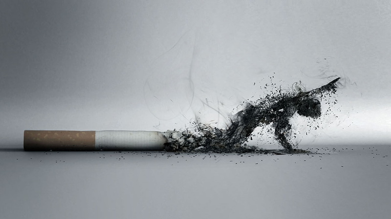 creativity, indoors, no people, mystery, fear, exploding, digital composite, gray background, motion, dirt, communication, studio shot, cigarette, emotion