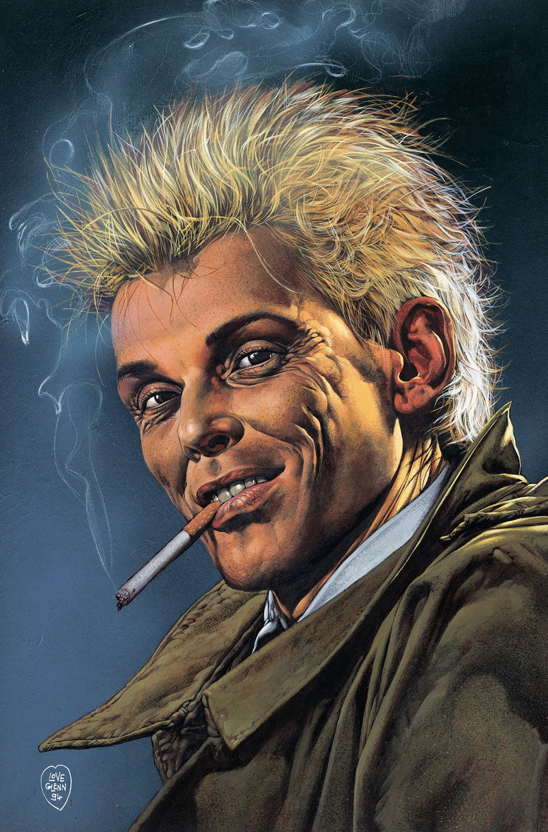 adult, human body part, one person, portrait, looking at camera, indoors, John Constantine, comics, beard, emotion, males, men, 1080P, body part, studio shot