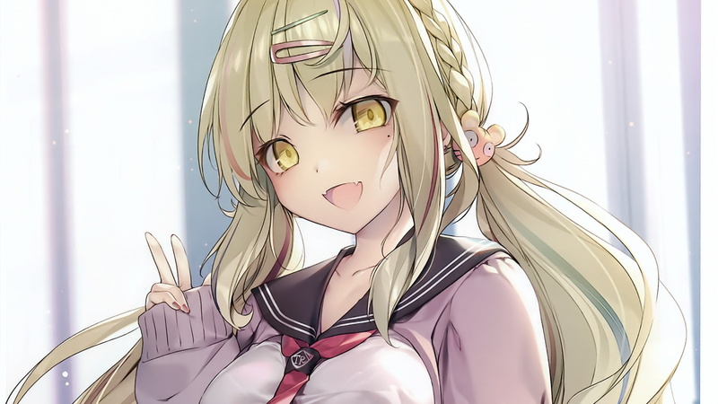 anime girls, pigtails, 1080P