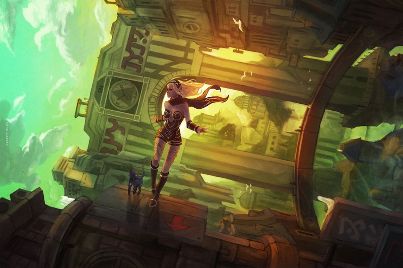 house, gravity, art, 4K, girl, cat, fiction, the city, gravity rush 2