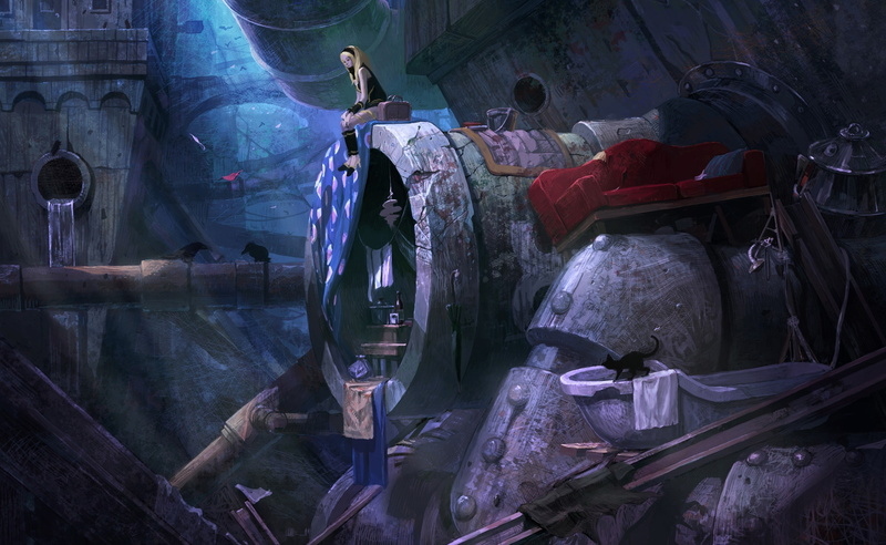 abandoned, gravity daze, 2K, occupation, men, built structure, female, Other Games, obsolete, architecture, damaged, video game, outdoors, daze, concept art