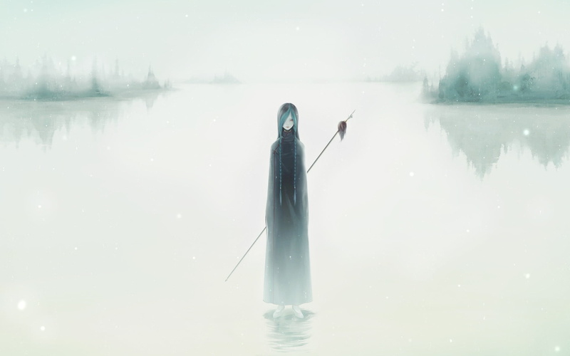 lake, nautical vessel, 1080P, character, nature, fog, Braided hair, blue hair, mist, cold temperature, motion, King of Fighters, snow, holding, no people