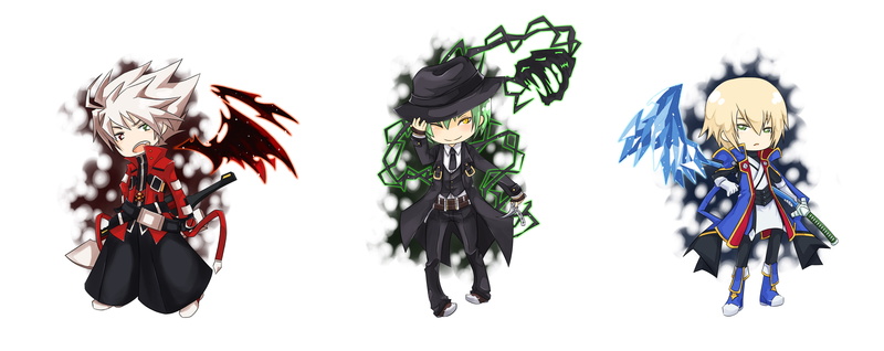 green, hazama, yellow, hat, mmarcom, male, eyes, white, chibi, wink, kisaragi, sword, blonde, weapon, bicolored, blazblue, hair, jin, 2K