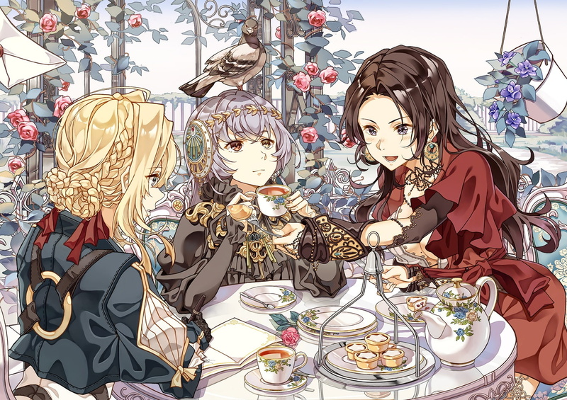 aqua, 246116, bird, blonde, violet, konachan, com, 720P, long, sibyl, lux, animal, bicolored, short, kang, cheese, evergarden, hair, eyes, drink, food