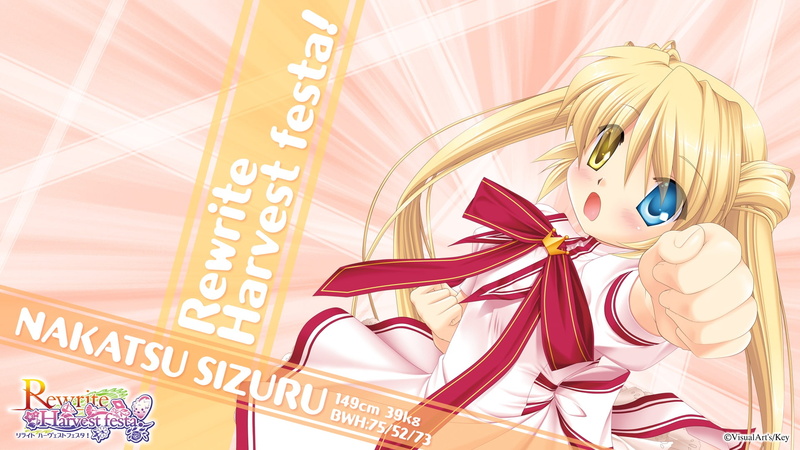 twintails, punch, visualart, eyes, blonde, key, bow, eifuku, 1080P, long, hair, bicolored, nakatsu, rewrite, shizuru