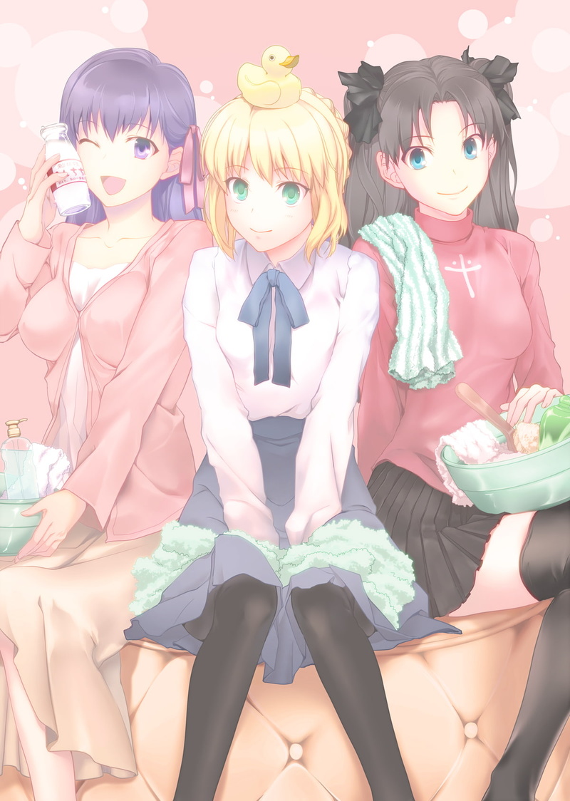 group of people, human representation, young women, Fate/Stay Night, adult, hairstyle, 720P, blond hair, beauty, representation, creativity, Tohsaka Rin
