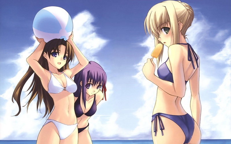 Fate Series, Rin Tohsaka, Sakura Matou, Fate/Stay Night, Saber (Fate Series), 1080P