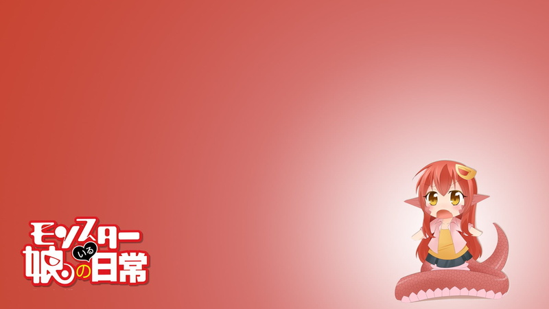 character, red background, indoors, pink, celebration, Miia (Monmusu), event, still life, pink background, creativity, colored background, anime, no people