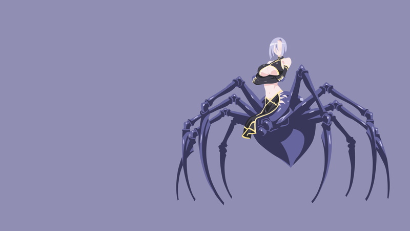 clear sky, equipment, Monster Musume no Iru Nichijou, technology, cut out, close-up, nature, low angle view, Rachnera (Monmusu), anime girls, indoors, blue
