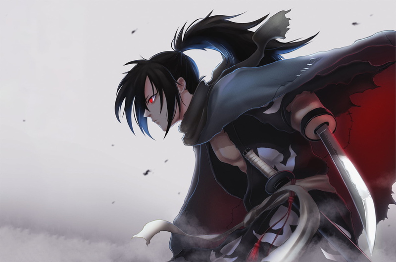 1080P, Red Eyes, Weapon, Anime, Boy, Yukata, Dororo (Anime), Ponytail, Dororo, Long Hair, Black Hair, Hyakkimaru (Dororo), Katana