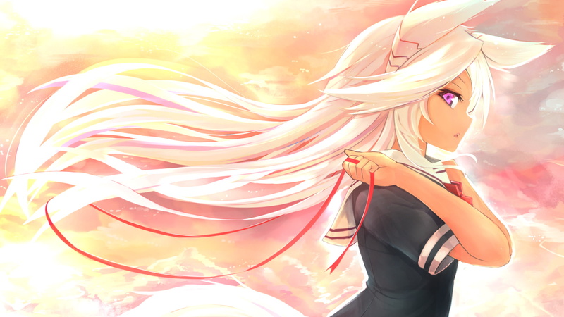 outdoors, motion, day, adult, hairstyle, holding, young adult, one person, orange color, nature, leisure activity, celebration, nekomimi, manga, standing