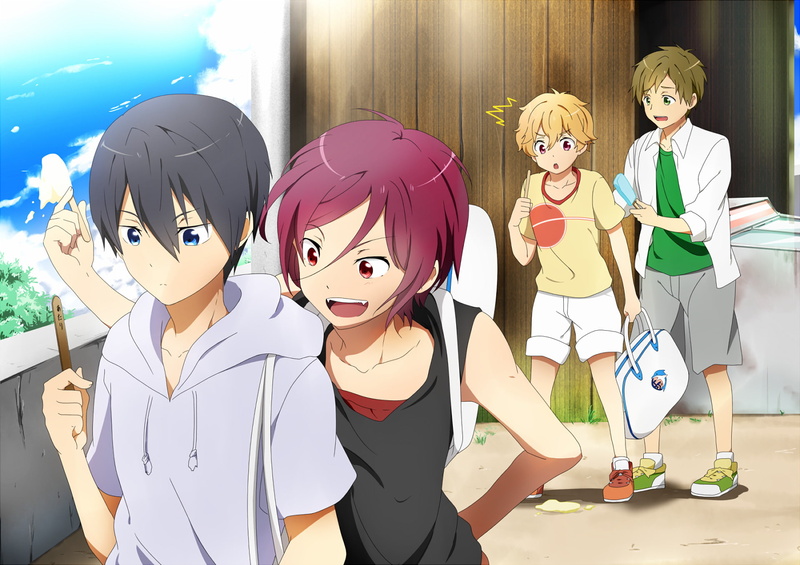 1080P, Haruka Nanase, Nagisa Hazuki, Anime, Makoto Tachibana, Free!, Rin Matsuoka