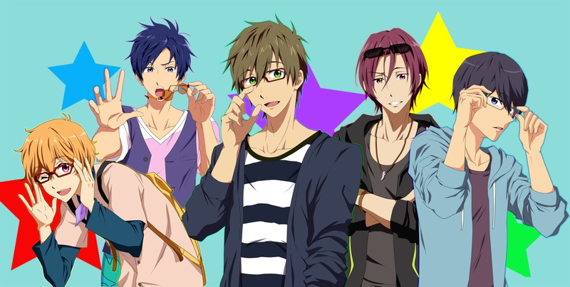 Anime, male, art, lifestyles, Rin Matsuoka, young adult, Haruka Nanase, beauty, women, people, beautiful woman, group of people, waist up, portrait, Rei Ryūgazaki