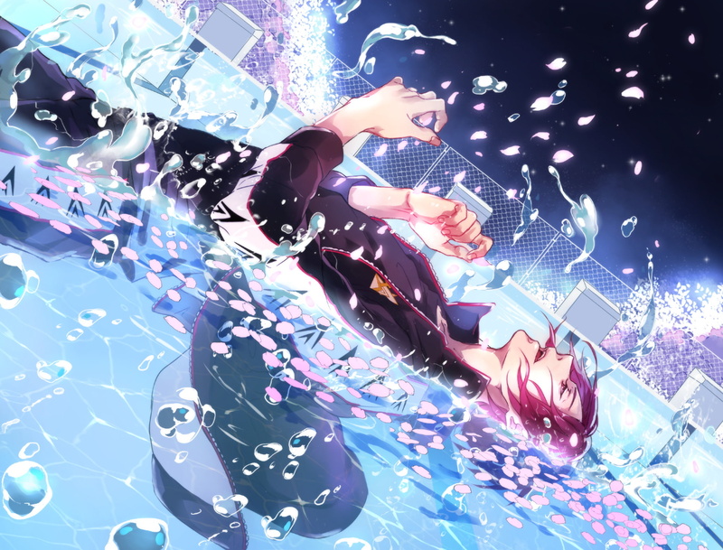 young women, men, Rin Matsuoka, one person, real people, full length, pool, outdoors, young adult, digital composite, Anime, adult, young men, women, 1080P