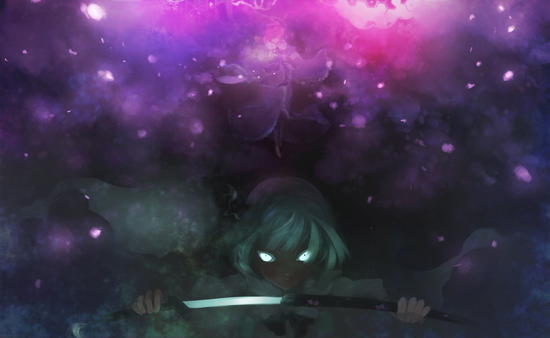 glass - material, close-up, 720P, sea life, animals in the wild, animal themes, no people, marine, Touhou, anime, Konpaku Youmu, fish, animal, nature