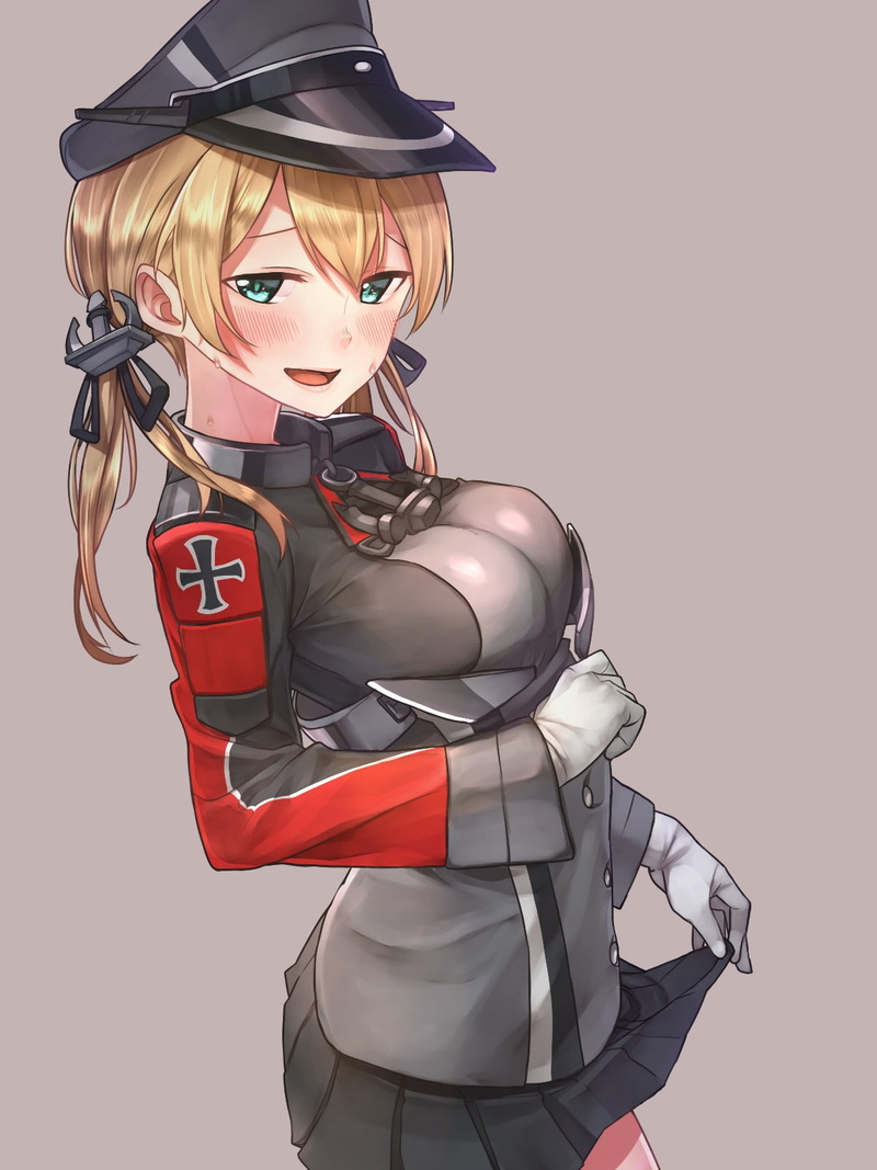 human body part, blond hair, aqua eyes, helmet, beautiful people, Prinz Eugen (KanColle), headwear, suit, indoors, females, blonde, short hair, one person