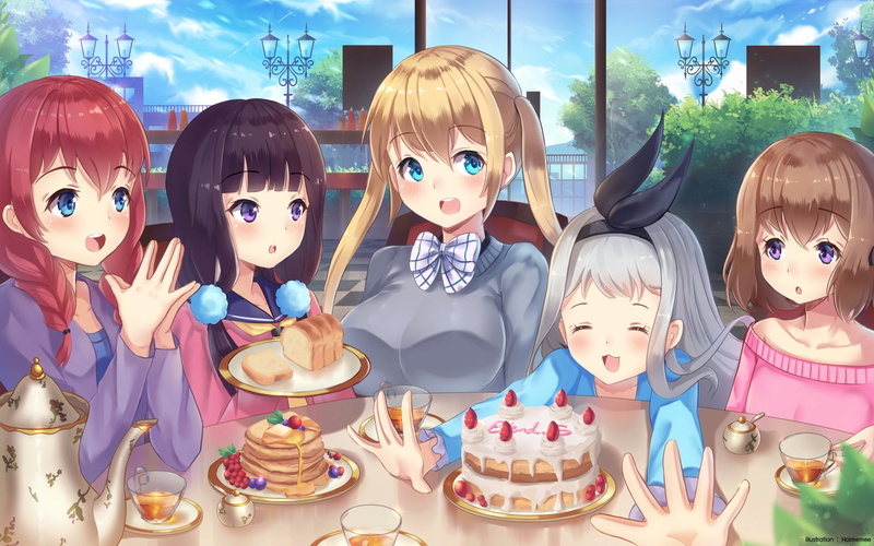 unhealthy eating, Hideri Kanzaki, Miu Amano, food, Blend S, choice, food and drink, celebration, no people, dessert, indulgence, representation, art and craft