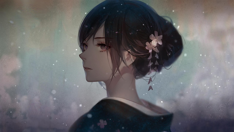 digital art, yukata, anime girls, 1080P