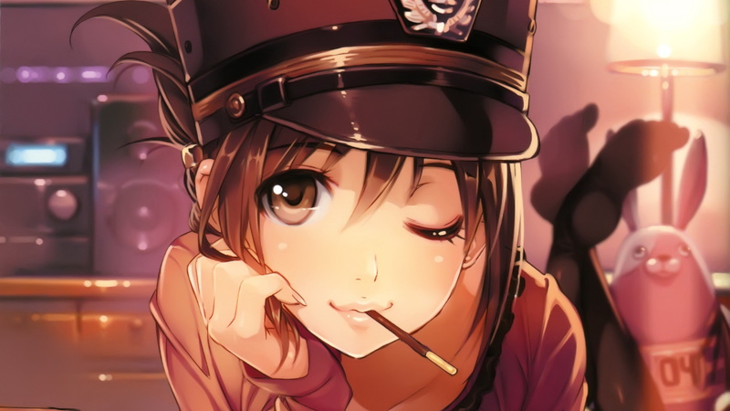4K, anime girls, Rail Wars, brown eyes, manga, Pocky, Iida Nana, anime