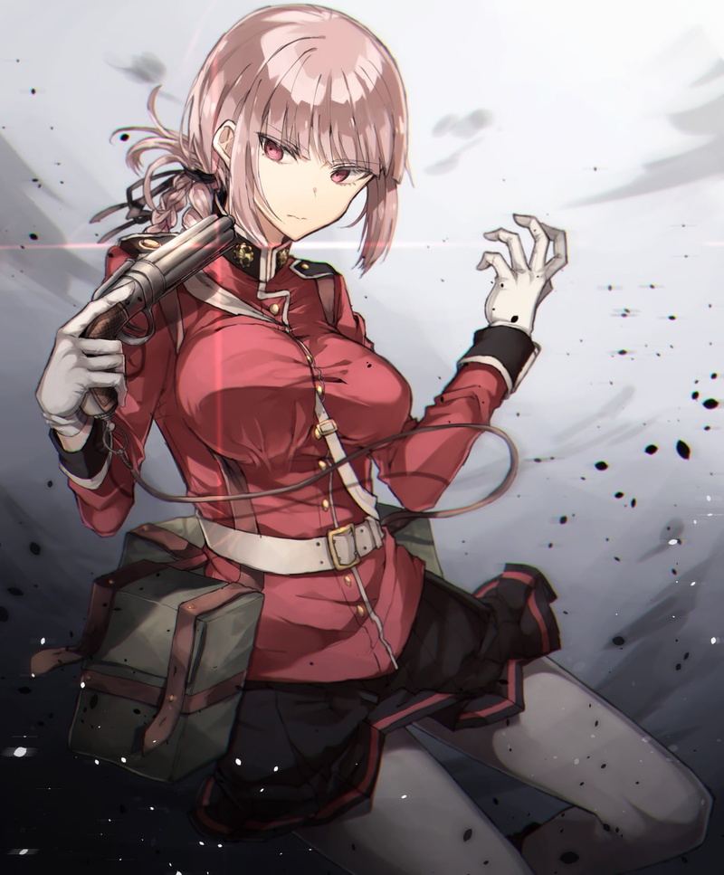 sports helmet, Florence Nightingale (Fate/Grand Order), red eyes, full length, sport, red, snow, protection, helmet, one person, Berserker (Fate/Grand Order)