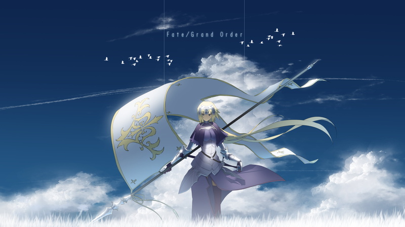 Fate/Apocrypha, Joan of Arc, 4K, clouds, staff