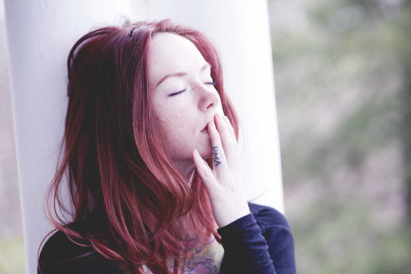 hairstyle, human face, Hattie Watson, headshot, focus on foreground, young adult, teenager, eyes closed, looking, lifestyles, long hair, contemplation