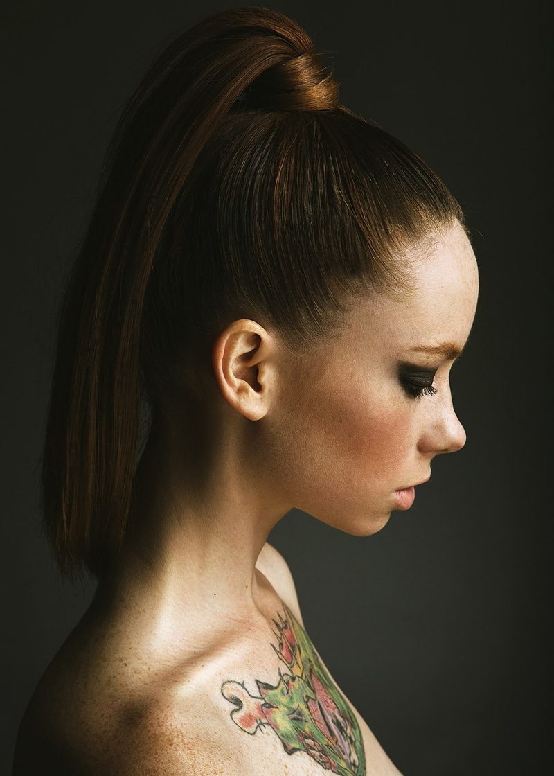 fashion, adult, headshot, young women, body part, studio shot, profile view, freckles, indoors, looking, portrait, contemplation, hair, women, human hair