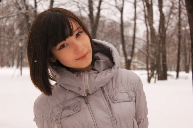 snow, 1080P, face, Russian Model, snowdrops, Katya Lischina, Russian women, women, smiling, brunette