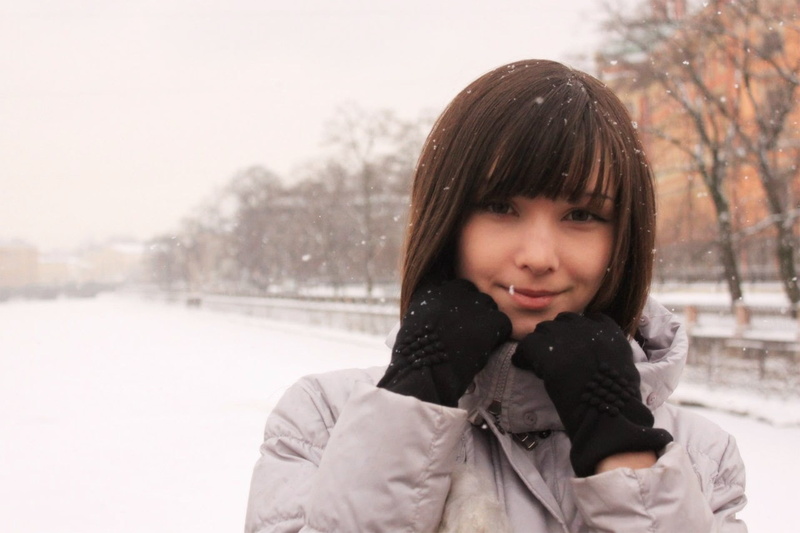 outdoors, females, one person, front view, snowing, women, Russian Model, day, looking at camera, warm clothing, winter coat, headshot, jacket, looking at viewer